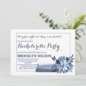 Mooi blauw boeket vrijgezellenfeest kaart (Staand voorkant)