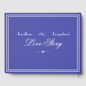 Mooi blauw chique script elegante blauwe bruiloft gastenboek (Achterkant)