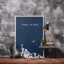 Mooi blauw Commit of Motivatie stoppen