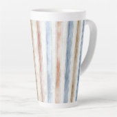 Mooi Blauw Crème Tane Strepen   Latte Mok (Rechterhoek)
