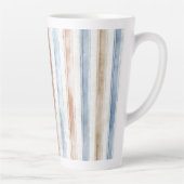 Mooi Blauw Crème Tane Strepen   Latte Mok (Rechts)
