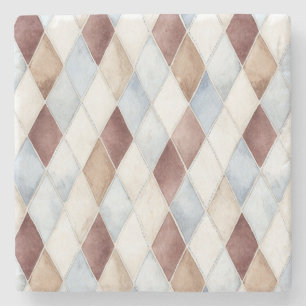 Mooi Blauw Crème Tannine Bruine Diamanten Stenen Onderzetter