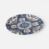 Mooi blauw Delfts uiterlijk papier Bord (Gekanteld)