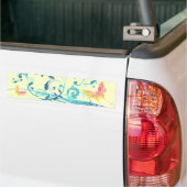 Mooi  blauw design met Butterflies Bumpersticker (Op Truck)