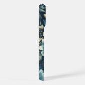 Mooi blauw en delicate crème bloemen iPhone hoesje (Rechterkant)