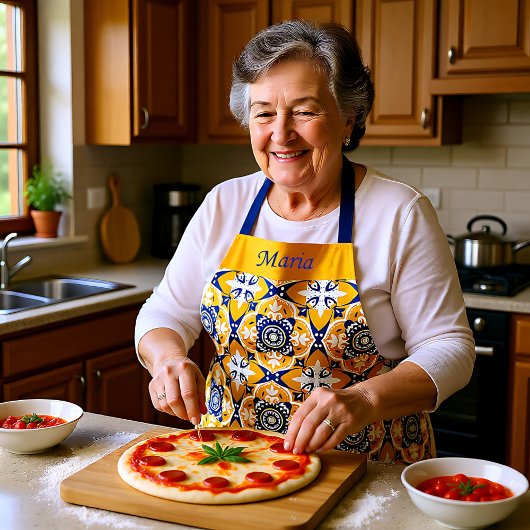 💙 💛 mooi blauw en geel Azulejos Schort