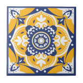 💛 🤍 mooi blauw en geel Azulejos Tegeltje (Voorkant)