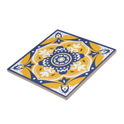 💛 🤍 mooi blauw en geel Azulejos Tegeltje (Zijkant)