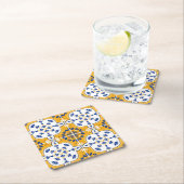 Mooi blauw en geel Portugees Azulejo Kartonnen Onderzetters (Insitu)