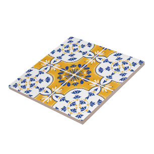 Mooi blauw en geel Portugees Azulejo Tegeltje