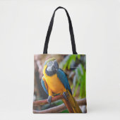 Mooi blauw en Gold Macaw Tote Bag (Voorkant)