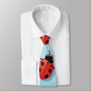 Mooi blauw en rood lieveheersbeestjes patroon stropdas