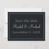 Mooi blauw en roze Save the Date (Voorkant)