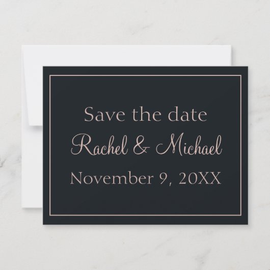 Mooi blauw en roze Save the Date (Voorkant)