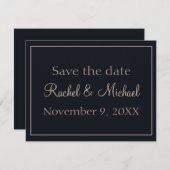 Mooi blauw en roze Save the Date (Voorkant / Achterkant)
