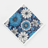 Mooi Blauw en Wit Bloemen Patroon Servet (Hoek)