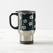 Mooi blauw en wit bloemmotief reisbeker (Links)