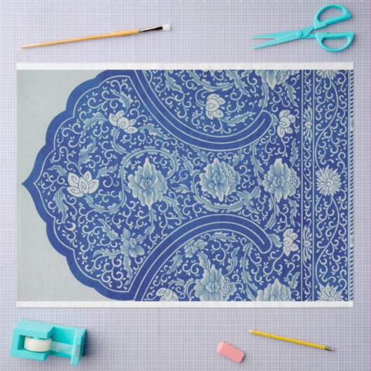 Mooi blauw en wit marokkaans motief tissuepapier (Craft)