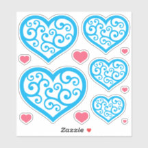 Mooi blauw en wit sierhart CC1129