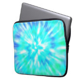 Mooi blauw en wit Tie Dye Laptop Hoesje Laptop Sleeve (Voorkant Links)