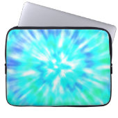 Mooi blauw en wit Tie Dye Laptop Hoesje Laptop Sleeve (Voorkant)