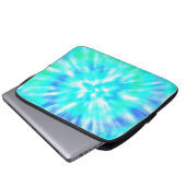 Mooi blauw en wit Tie Dye Laptop Hoesje Sleeve (Voorkant onderkant)