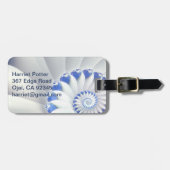 Mooi blauw en wit Zee Shell Fine Fractal Art Bagagelabel (Voorkant horizontaal)