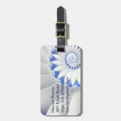 Mooi blauw en wit Zee Shell Fine Fractal Art Bagagelabel (Voorkant verticaal)