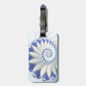 Mooi blauw en wit Zee Shell Fine Fractal Art Bagagelabel (Achterkant verticaal)
