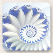 Mooi blauw en wit Zee Shell Fine Fractal Art Bier Onderzetter (Voorkant)