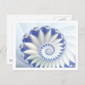 Mooi blauw en wit Zee Shell Fine Fractal Art Briefkaart (Voorkant / Achterkant)