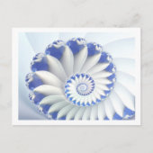 Mooi blauw en wit Zee Shell Fine Fractal Art Briefkaart (Voorkant)