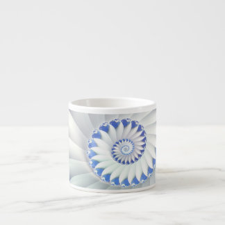 Mooi blauw en wit Zee Shell Fine Fractal Art Espresso Kop