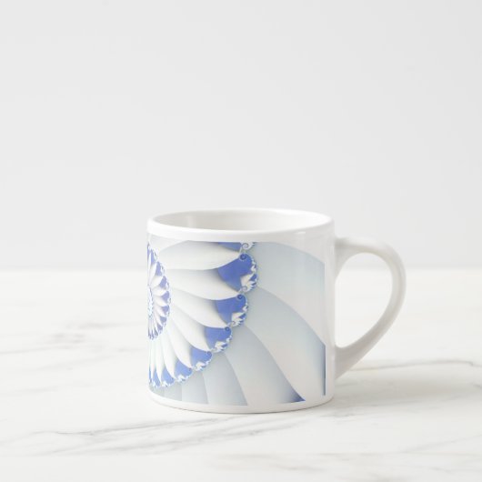 Mooi blauw en wit Zee Shell Fine Fractal Art Espresso Kop (Rechts)