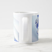 Mooi blauw en wit Zee Shell Fine Fractal Art Grote Koffiekop (Achterkant)