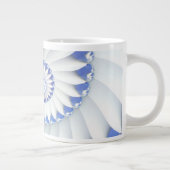 Mooi blauw en wit Zee Shell Fine Fractal Art Grote Koffiekop (Rechts)