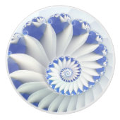 Mooi blauw en wit Zee Shell Fine Fractal Art Keramische Knop (Voorkant)