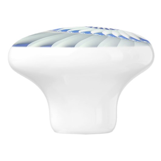 Mooi blauw en wit Zee Shell Fine Fractal Art Keramische Knop (Zijkant)