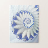 Mooi blauw en wit Zee Shell Fine Fractal Art Legpuzzel (Verticaal)