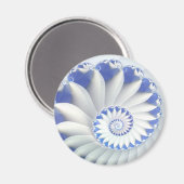 Mooi blauw en wit Zee Shell Fine Fractal Art Magneet (Voorkant / Achterkant)