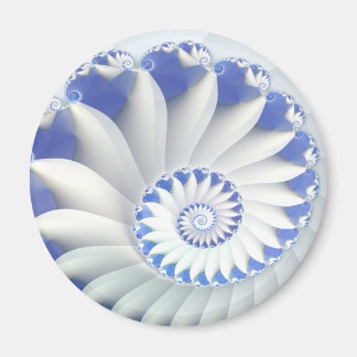 Mooi blauw en wit Zee Shell Fine Fractal Art Magneet