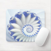Mooi blauw en wit Zee Shell Fine Fractal Art Muismat (Met muis)