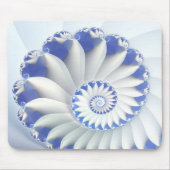 Mooi blauw en wit Zee Shell Fine Fractal Art Muismat (Voorkant)