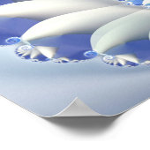 Mooi blauw en wit Zee Shell Fine Fractal Art Poster (Hoek)