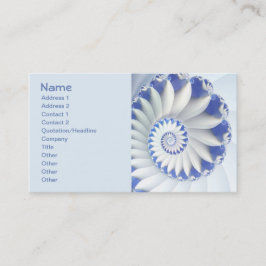 Mooi blauw en wit Zee Shell Fine Fractal Art Visitekaartje