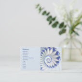Mooi blauw en wit Zee Shell Fine Fractal Art Visitekaartje (Staand voorkant)