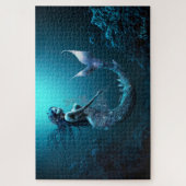 Mooi blauw Fantasy Mermaid Legpuzzel (Verticaal)