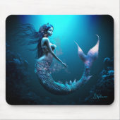 Mooi blauw Fantasy Mermaid Muismat (Voorkant)