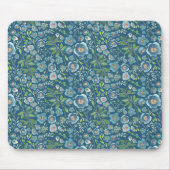 Mooi blauw Floral Patroon Muismat (Voorkant)