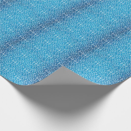 Mooi blauw geometrisch patroon cadeaupapier (Hoek)